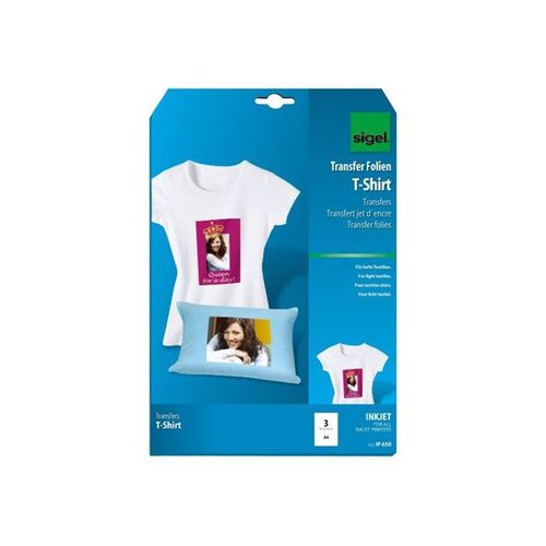 Sigel Creative Photo Fun IP650 - Papier transferts sur T-shirt - 197 microns blanc - A4 (210 x 297 mm) 3 unités