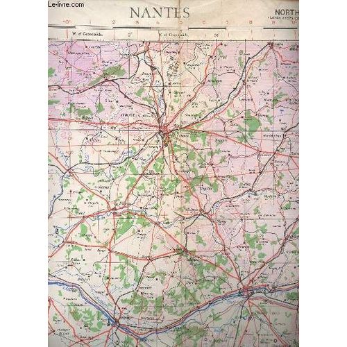 1 Carte Depliante En Couleurs De Nantes  - N.W.46/2 / - Dimension 80 Cm X 80 Cm Environ / Echelle 1 : 500.00 Europe (Air) / 2nd Edition.