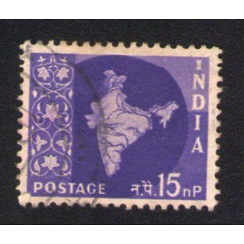 Inde 1958 Oblitéré Rond Used Map Of India Carte De L'inde