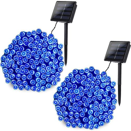 Paquet de 2] Guirlandes solaires extérieures 22 m 200 Guirlandes solaires LED