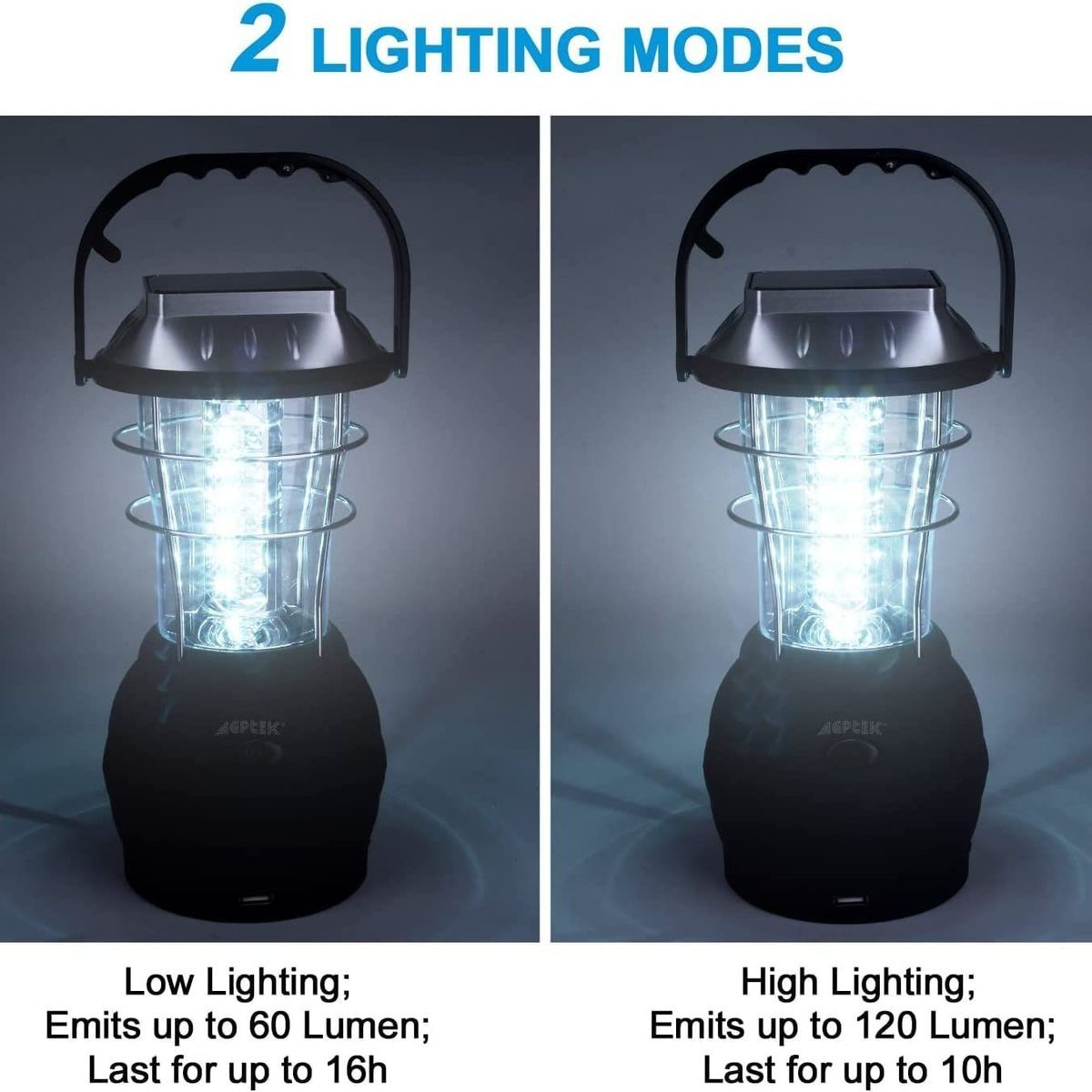 Lanterne solaire lampe de camping LED ultra lumineuse 2 mode... - 4