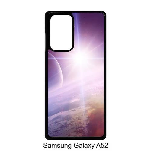 Coque Pour Galaxy A52 - Espace Terre - Noir
