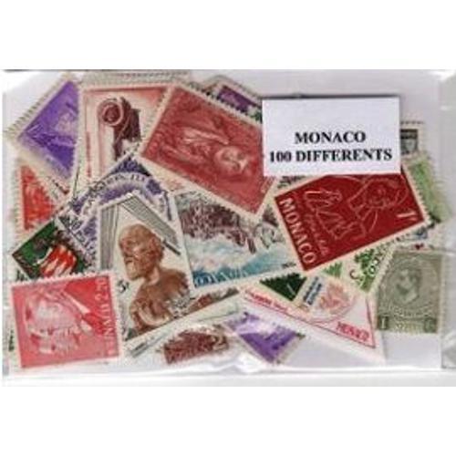 Lot De 100 Timbres De Monaco Neufs Et Oblitérés Tous Différents