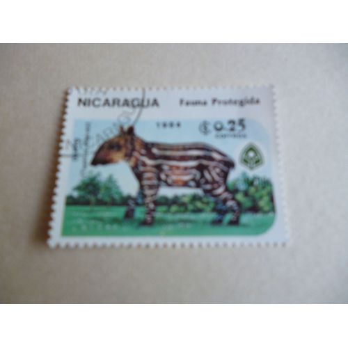 Timbre "Nicaragua 1984:Faune Protégée :Tapir".