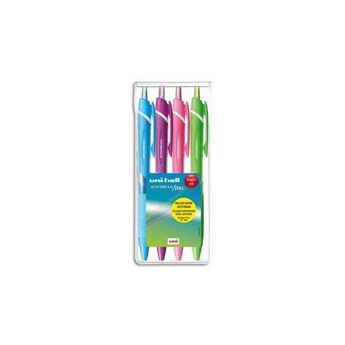 Uni-Ball Pochette De 4 Encre Gel Jetstream 0,7mm Fun : Turquoise, Violet, Rose, Vert Clair