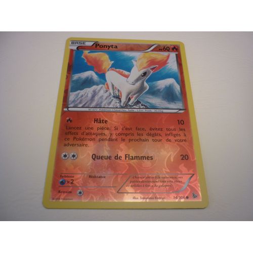 Carte Pokemon Francaise Xy Etincelles Ponyta Reverse 14/106