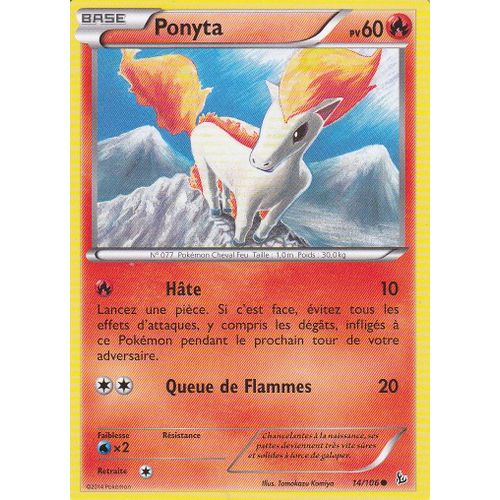 Carte Pokemon - Ponyta - 14/106 - Xy Etincelles -