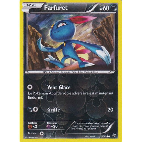 Carte Pokemon Francaise Xy Etincelles Farfuret Reverse 51/106