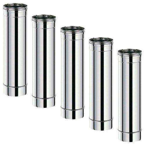 Lot de 5 TDI Conduit concentrique en acier inoxydable polycombustible Inox longueur 50 cm Ø80-125