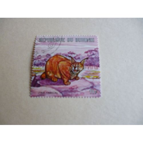 Timbre "Burundi :Lynx Caracal".