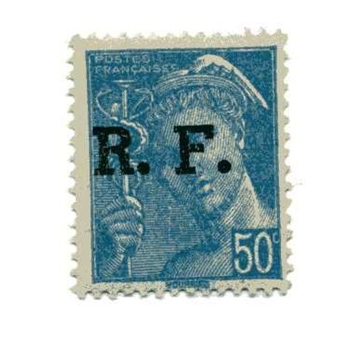 Timbre De La Libération (Type Mercure)  Rhônes-Alpes (Lyon) Surchargé R.F. N° 4 Neuf ++
