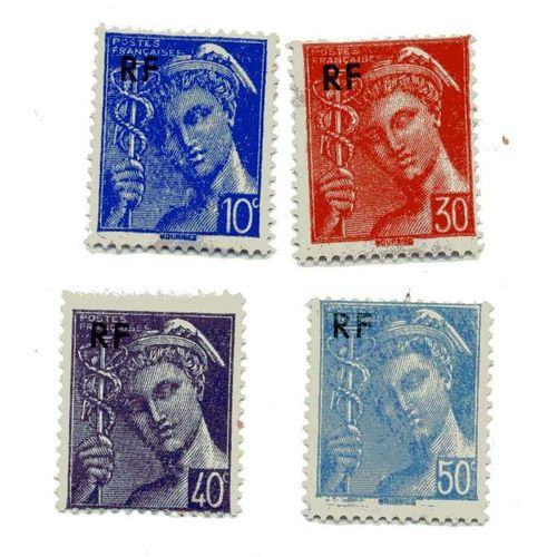 Série De 4 Timbres Type Mercure, Surchargés R.F. N° 657 A 660 Neufs ++
