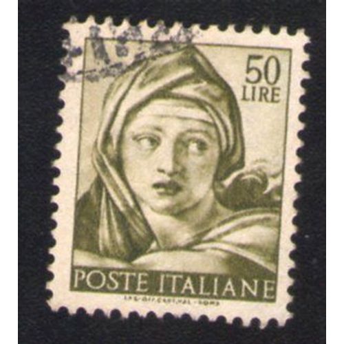 Italie 1961 Oblitéré Rond Used Stamp Fresque Chapelle Sixtine Tête Sibylle De Delphes
