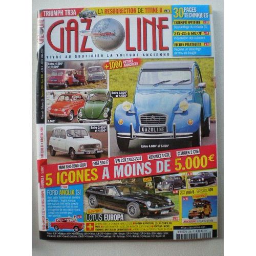 Gazoline5 Icones A Moins De 5 000 Euros,Triumph Spitfire,2cv 435,Lotus Europa,Ford Anglia...N° 209