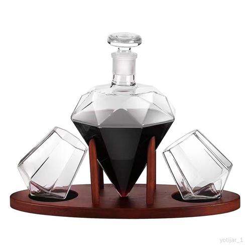 Ensemble de Carafe à vin, Carafe à whisky avec support, verrerie à boissons, Carafe à vin, Carafe en verre pour accessoires d'ornement de bureau