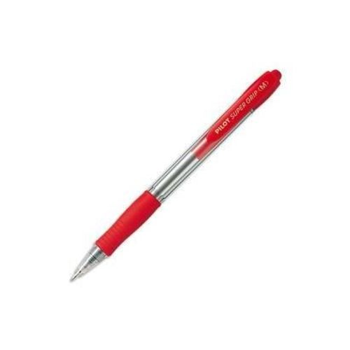 Pilot Lot De 6 Stylos À Bille Rétractable Super Grip, Rouge