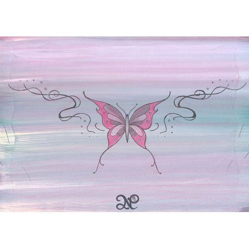 Peinture Original Painting Tattoo Tatouage Gradient Papillon Butterfly T3