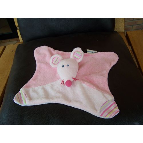 Doudou Plat Souris Rose Bout'chou
