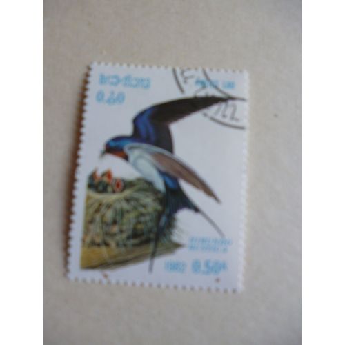 Timbre "Laos :Hirondelle 1982".