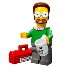 Mini figurine Ned Flanders - LEGO Minifigures 71005 Les Simpsons Série S N°7
