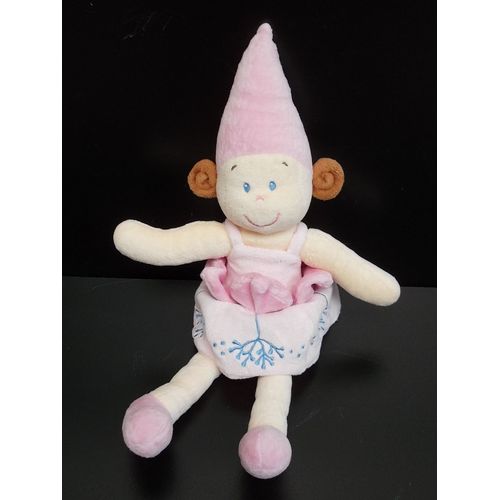 Doudou Poupee Rose Nicotoy Danseuse Tutu Fee Chapeau Pointu Magicienne Reine Efle Jouet Enfant