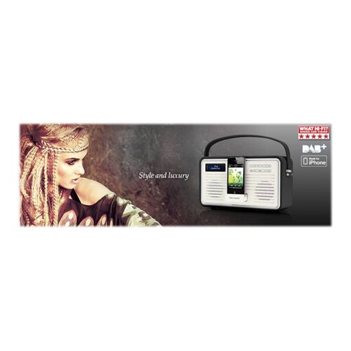 ViewQuest DAB+ Retro Radio - Radio portative DAB avec socle