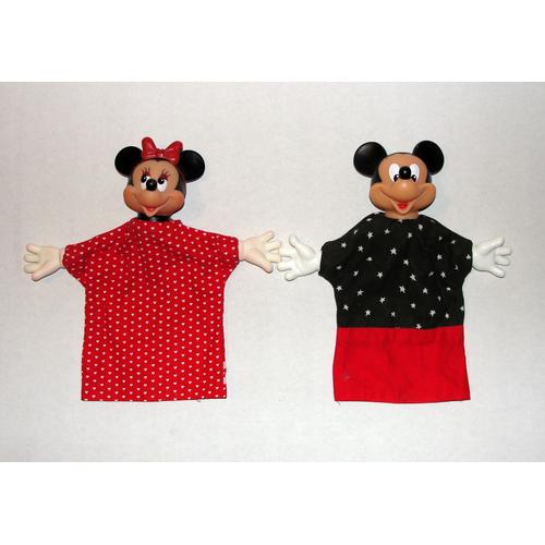Marionnette Mickey Et Minnie Vintage Tissus Et Plastique