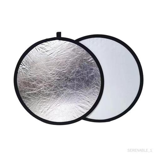 Réflecteur de lumière 2 en 1 pour photographie, panneau diffuseur de lumière, panneau de photographie rond pliable pour appareil photo de Studio 60 cm