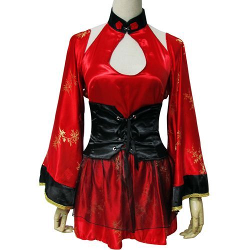 Robe Maid Rouge Manches Longues Serre-Taille Noir Sweet Maid Lolita Kawaï Mignon Classe Style Mode Japonaise Déguisement Cosplay Costume Convention Boutique Black Sugar Paris