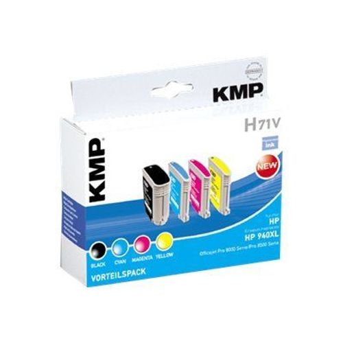 KMP Vorteilspack H71V - Pack de 4 - taille XL - noir, jaune, cyan, magenta - cartouche d'encre (équivalent à : HP C4906AE, HP C4907AE, HP C4908AE, HP C4909AE ) - pour HP Officejet Pro 8000, 8500...