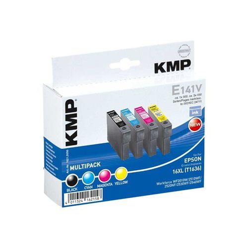 KMP E141V - 41 ml - couleur (cyan, magenta, jaune, noir) - cartouche d'encre (équivalent à : Epson T1636 ) - pour Epson WorkForce WF-2010, 2510, 2520, 2530, 2540, 2630, 2650, 2660, 2750, 2760