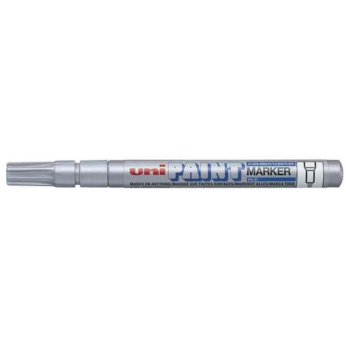 Uni-Ball Lot De 3 Marqueurs Permanent Paint Px-21 Pte Conique 1,2 Mm Argent