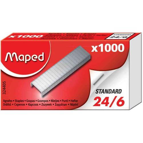 Maped Lot De 5 Boites De 1000 Agrafes 24/6, Zinguées