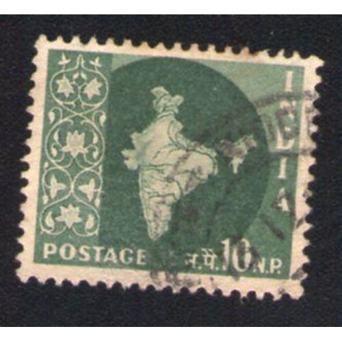Inde 1957 Oblitéré Rond Used Stamp Carte Map Of India Vert