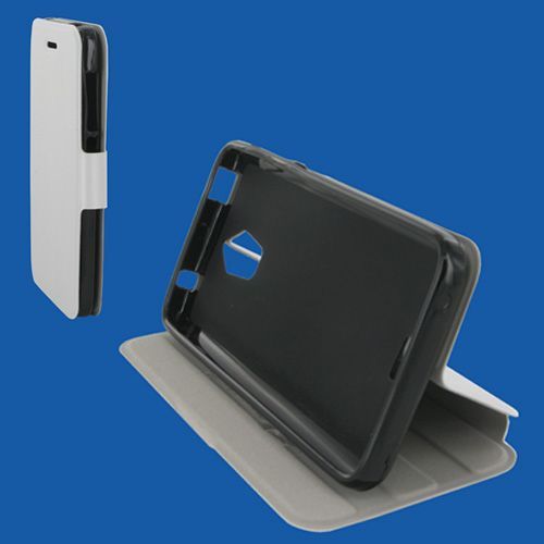 Etui Housse Book Blanc Pour Wiko Wax Avec Stand