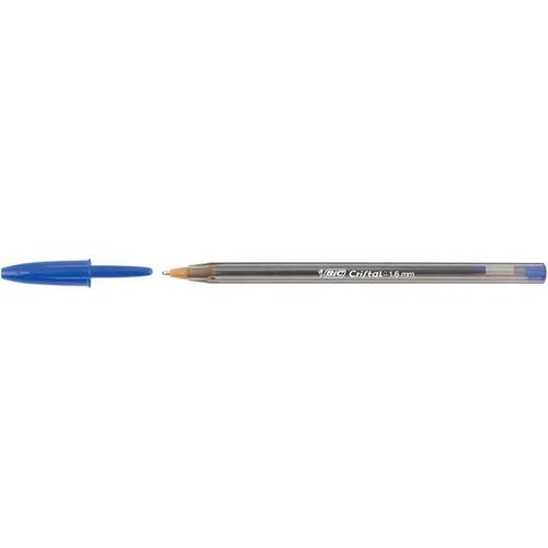 Bic Lot De 12 Stylos À Bille Cristal Large 1,6 Mm Bleu