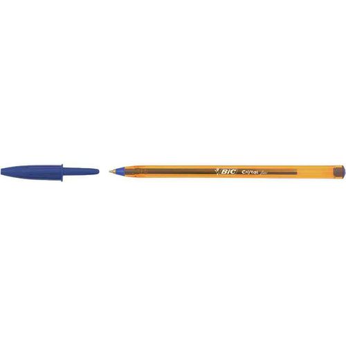 Bic Lot De 3 Stylos À Bille "Cristal Orange" Pointe Fine Bleu