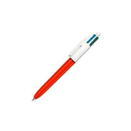 Bic Lot De 6 Stylos À Bille Rétractable 4 Couleurs Pointe Fine Corps Orange/Blanc