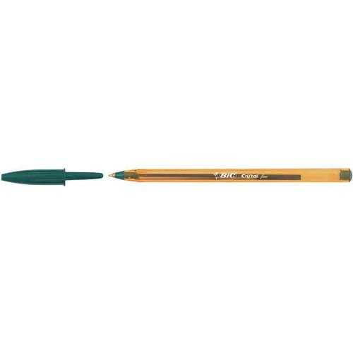 Bic Lot De 12 Stylos À Bille "Cristal Orange" Pointe Fine Vert