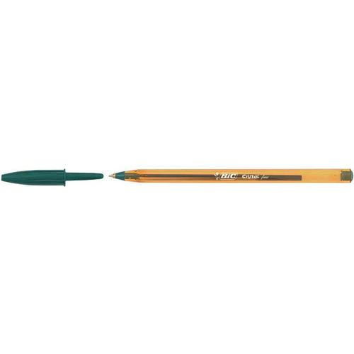 Bic Lot De 3 Stylos À Bille "Cristal Orange" Pointe Fine Vert