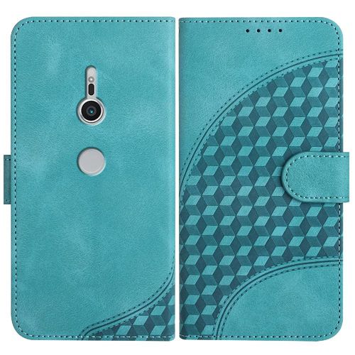 Étui Pour Sony Xperia Xz2 Titulaire De La Carte Magnétique Motif Géométrique Étui En Cuir Antichoc Couverture En Cuir Pu Flip Business - Vert