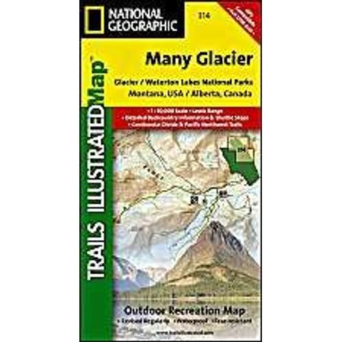 Many Glacier: Glacier And Waterton Lakes National Parks Map