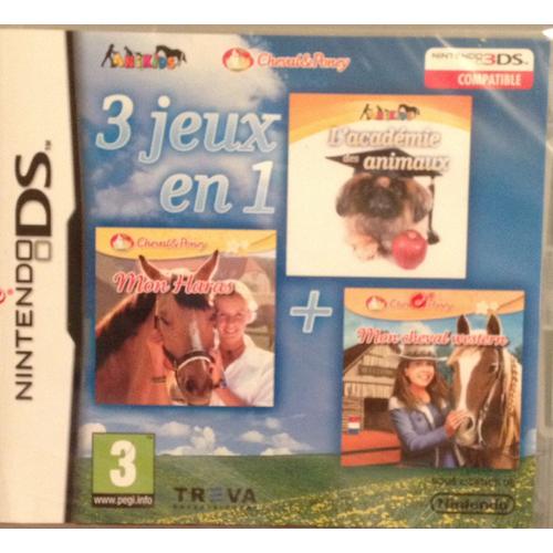3 Jeux En 1 : Mon Haras / L'academie Des Animaux / Mon Cheval Western Nintendo Ds