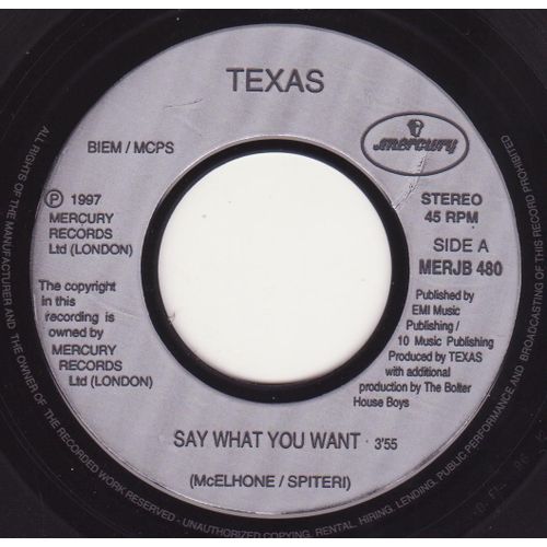 7" Juke Box U.K. Only Say What You Want / Cold Day Dream  Merjb 480 No Ps