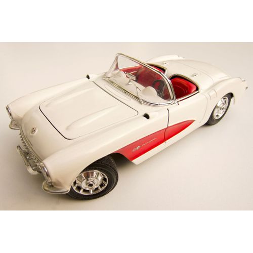 Bburago - Chevrolet Corvette 1957 - Blanche/Rouge - 1/18-Bburago