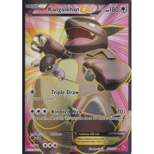Carte Pokemon - Kangaskhan Ex ( Kangourex Ex ) - 103/106 - 180 Hp - Xy Etincelles -
