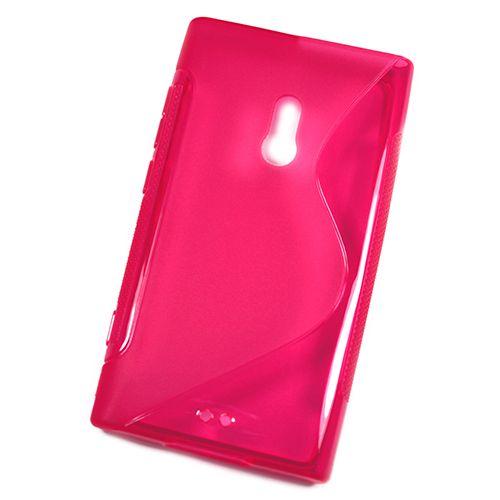 Pour Nokia Lumia 800 : Etui Silicone Rose / Transp Design En S