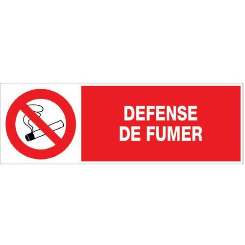 Panneau rectangulaire - 45 x 15 cm, Défense de fumer