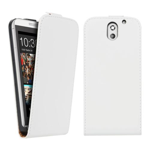 Kwmobile Housse À Rabat En Cuir Pour Htc Desire 610 Avec Fermeture Aimantée Pratique En Blanc