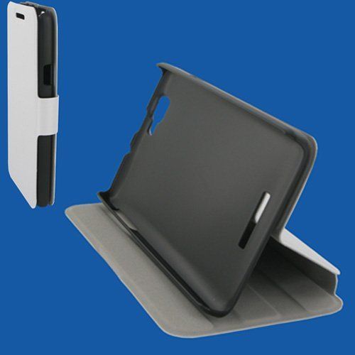 Etui Housse Book Blanc Pour Wiko Rainbow Avec Stand